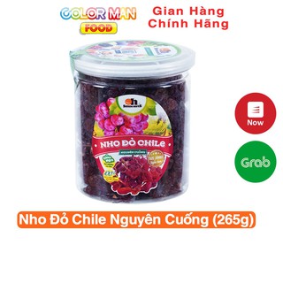 Hộp Nho Đỏ Nguyên Cuống 265g thành phần từ 100% nho khô đỏ không thêm đường, vị ngọt hoàn toàn tự nhiên
