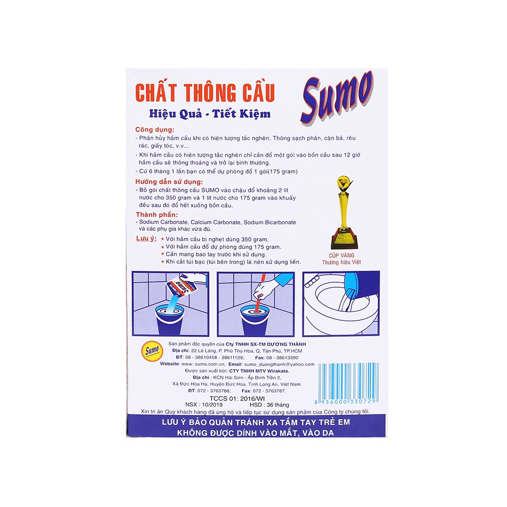 Bột thông cống, thông bồn cầu Sumo 175g