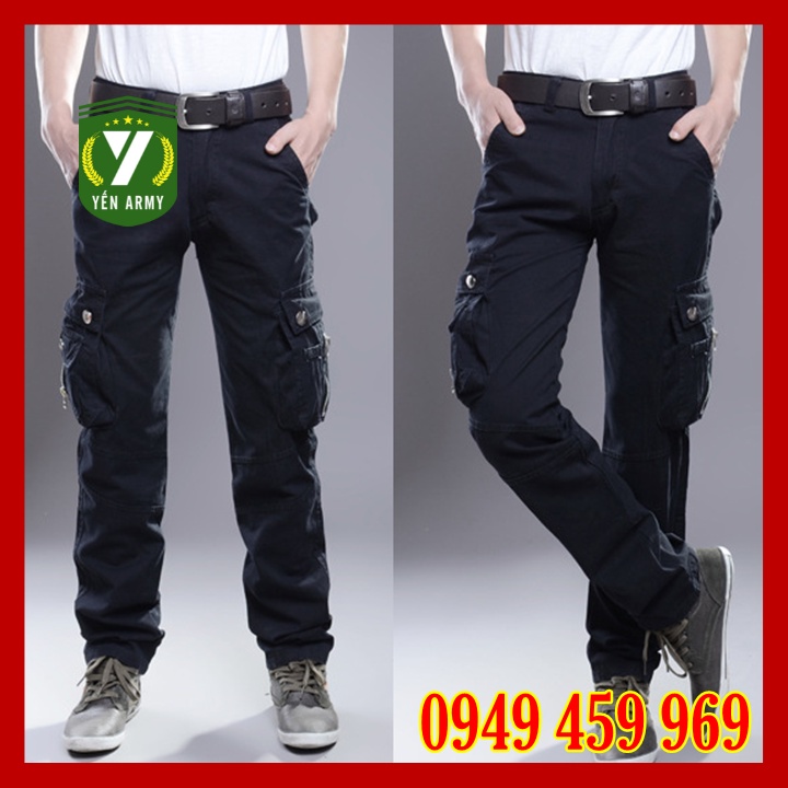 [GIẢM GIÁ 50%] Quần Kaki Nam Túi Hộp Phong Cách Lính Màu Đen / Xanh Rêu - Mã Q2187