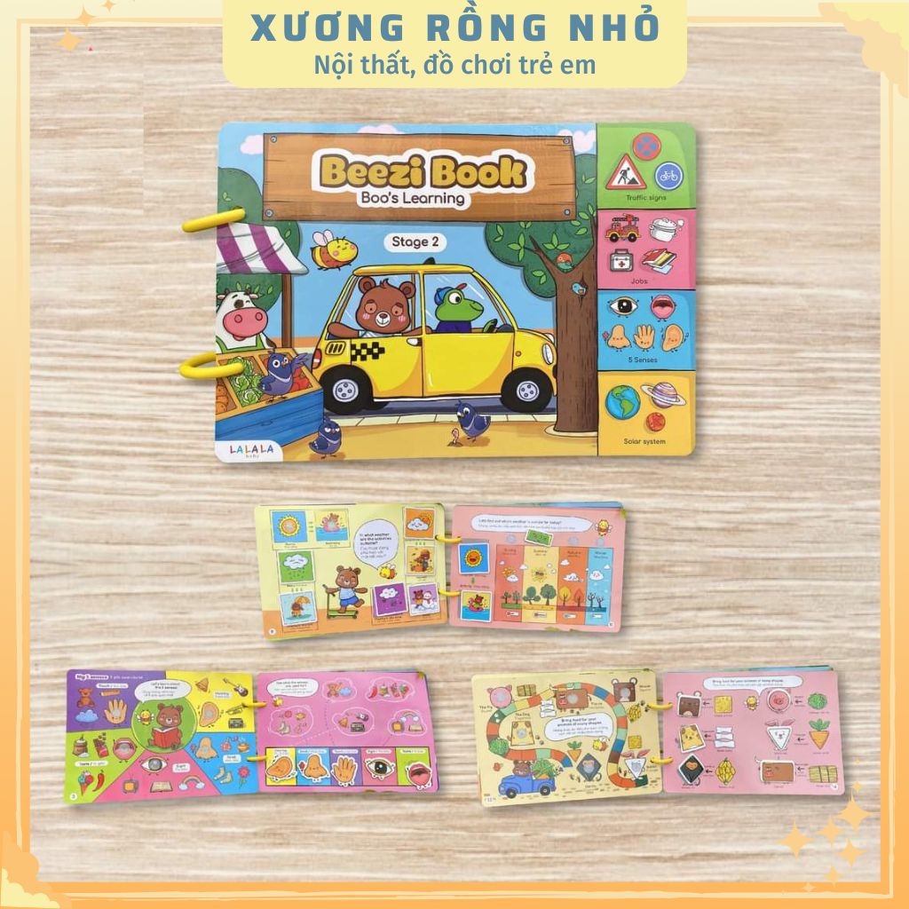 Combo 2 phiên bản beezi book - Sách bóc dán vui nhộn cho bé - Lalalababy