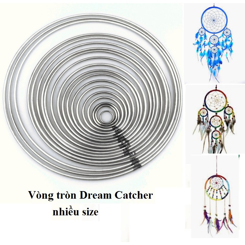 Vòng tròn, trái tim, ngôi sao từ 4-10cm làm dreamcatcher đủ loại (size nhỏ)