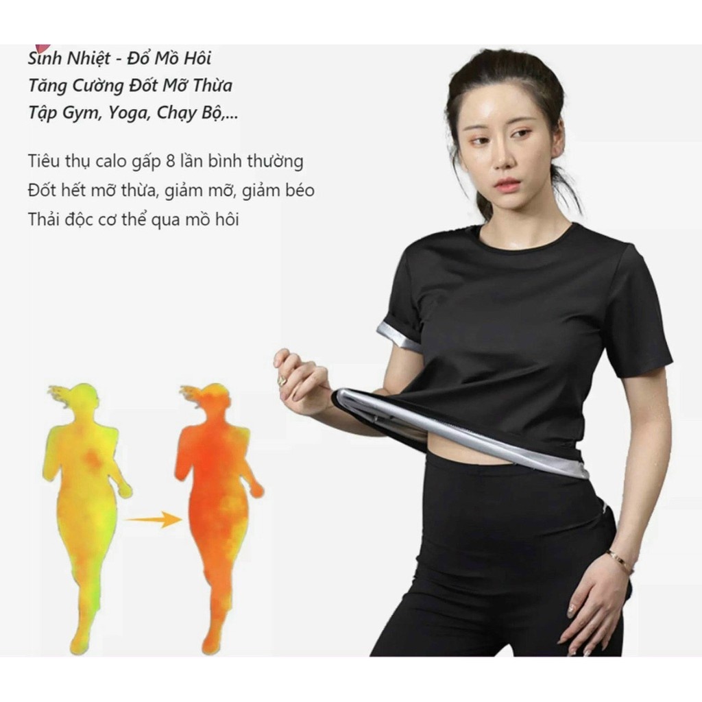 Siêu Hót - Áo Tập Sinh Nhiệt Tan Mỡ Đổ Mồ Hôi Giảm Mỡ Cực Nhanh,áo tập