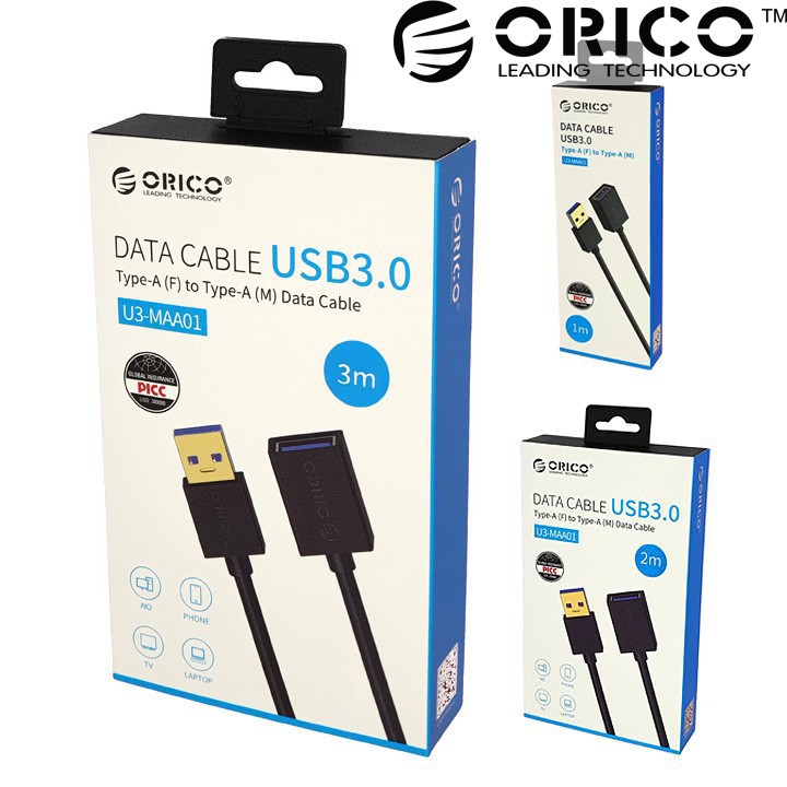 Cáp USB 3.0 nối dài Orico U3-MAA01 1-1.5-2-3m PK03