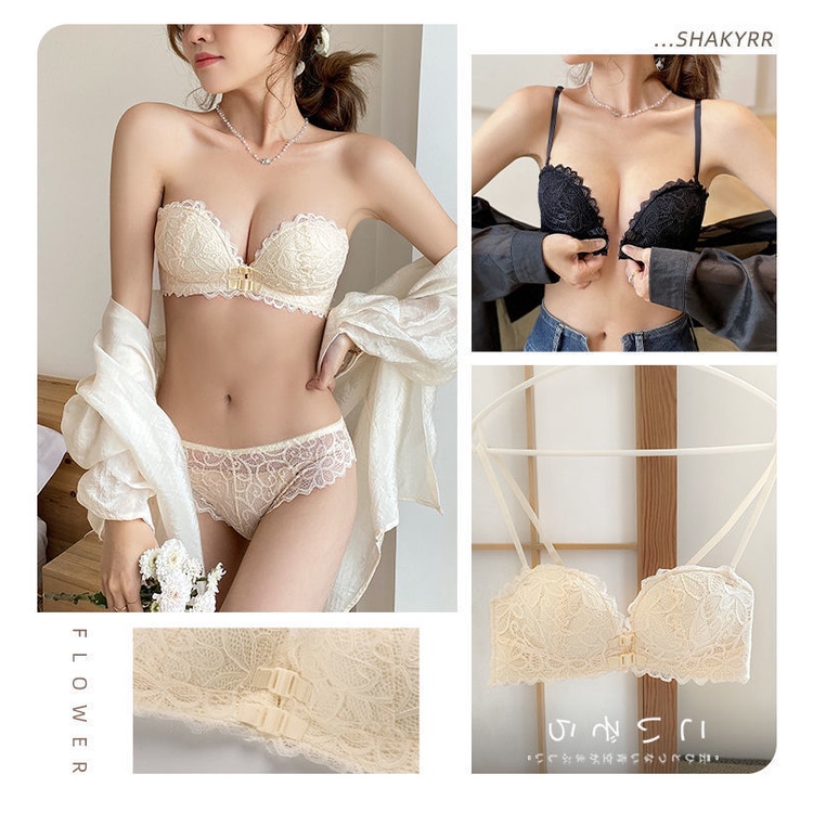 Áo Ngực Ren Không Dây Cài Khóa Trước Lưng Cỡ Lớn Chống Tuột