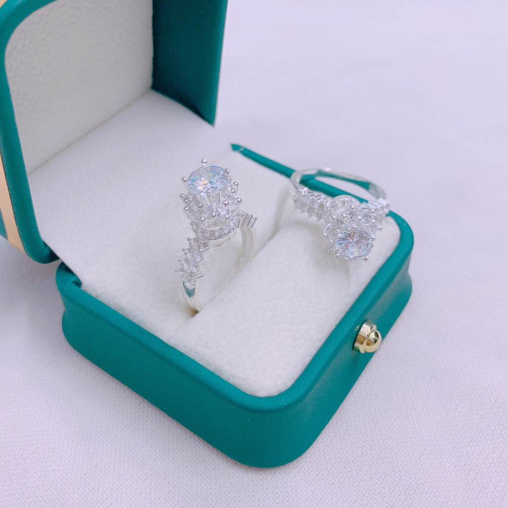 Nhẫn nữ bạc thật đính đá cao sang chảnh - Kho sỉ bạc Nhất Linh