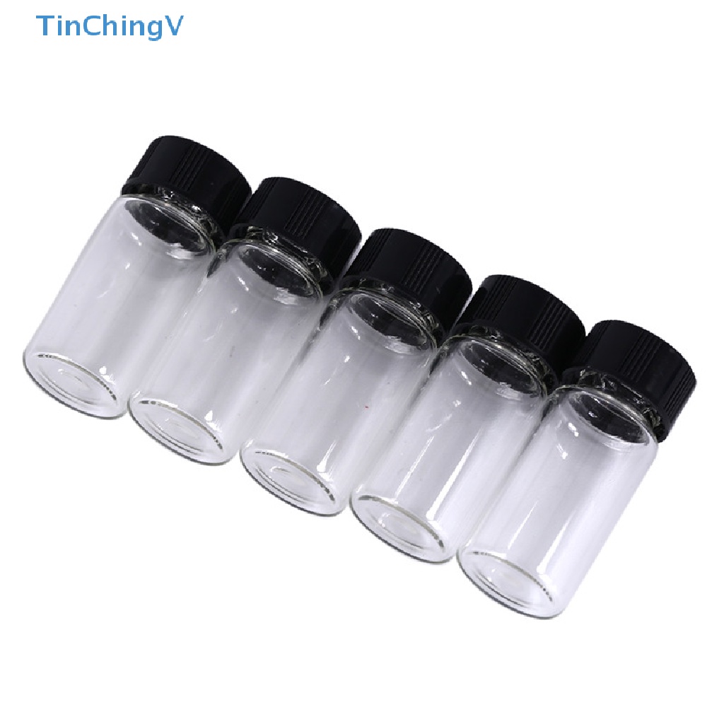 Set 5 Lọ Thủy Tinh Trong Suốt 5ml Có Nắp Vặn Tiện Dụng Cho Phòng Thí Nghiệm