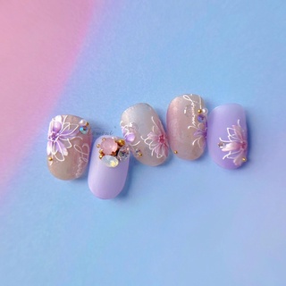 Sticker lụa 5d mẫu hoa dán móng tay nail