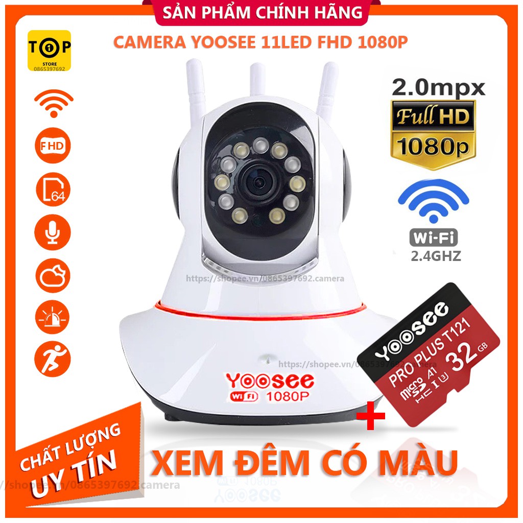 ( PC733 ) [Giá Siêu Rẻ ]Camera Yoosee Xoay 360 - Full HD 1080P, Có Kèm Thẻ Nhớ 32GB( huongle )