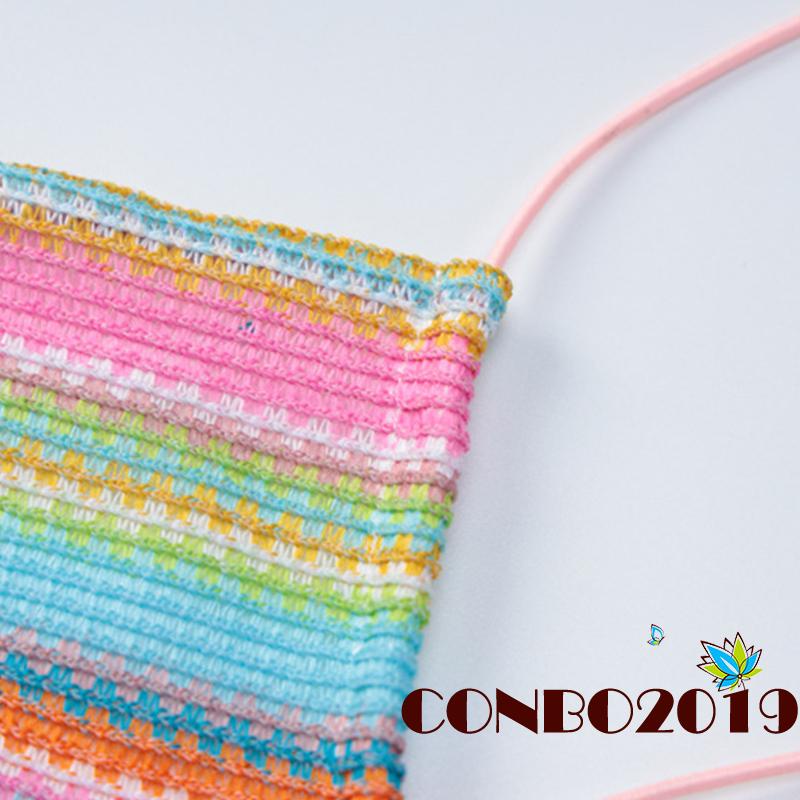 Hgm- Áo Crop Top Hai Dây Hở Lưng Họa Tiết Kẻ Sọc Nhiều Màu Sắc Cột Dây Gợi Cảm Mùa Hè Cho Nữ