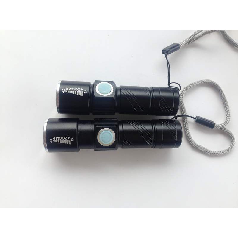 [FREESHIP] Đèn pin siêu sáng XML-T6 mini Zoom sạc USB tích hợp điện,đèn pin cầm tay nhỏ gọn, đèn led chống nước