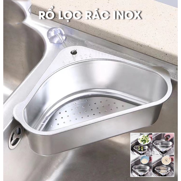 Rổ lọc rác bồn rửa chén ngăn tắc bồn rửa,không ghê tay | Khay lọc rác bồn rửa chất liệu INOX 304 siêu bền
