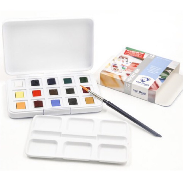 [Michi Art Store] Màu nước Van Gogh hộp nhựa box set 12 màu, 15 màu xuất xứ Hà Lan