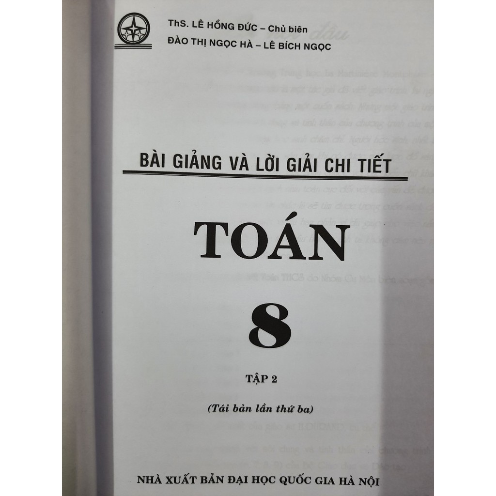 Sách - Bài giảng và lời giải chi tiết Toán 8 tập 2