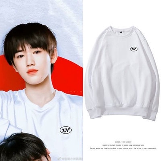 Tnt Times Áo Sweatshirt Mỏng Màu Trắng Tương Phản Phong Cách Liên Minh Trẻ Trung Mùa Xuân Thu