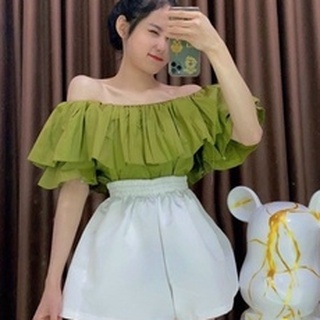 ÁO KIỂU TRỄ VAI XINH ĐẸP TAY PHỒNG BỒNG BÔNG A19