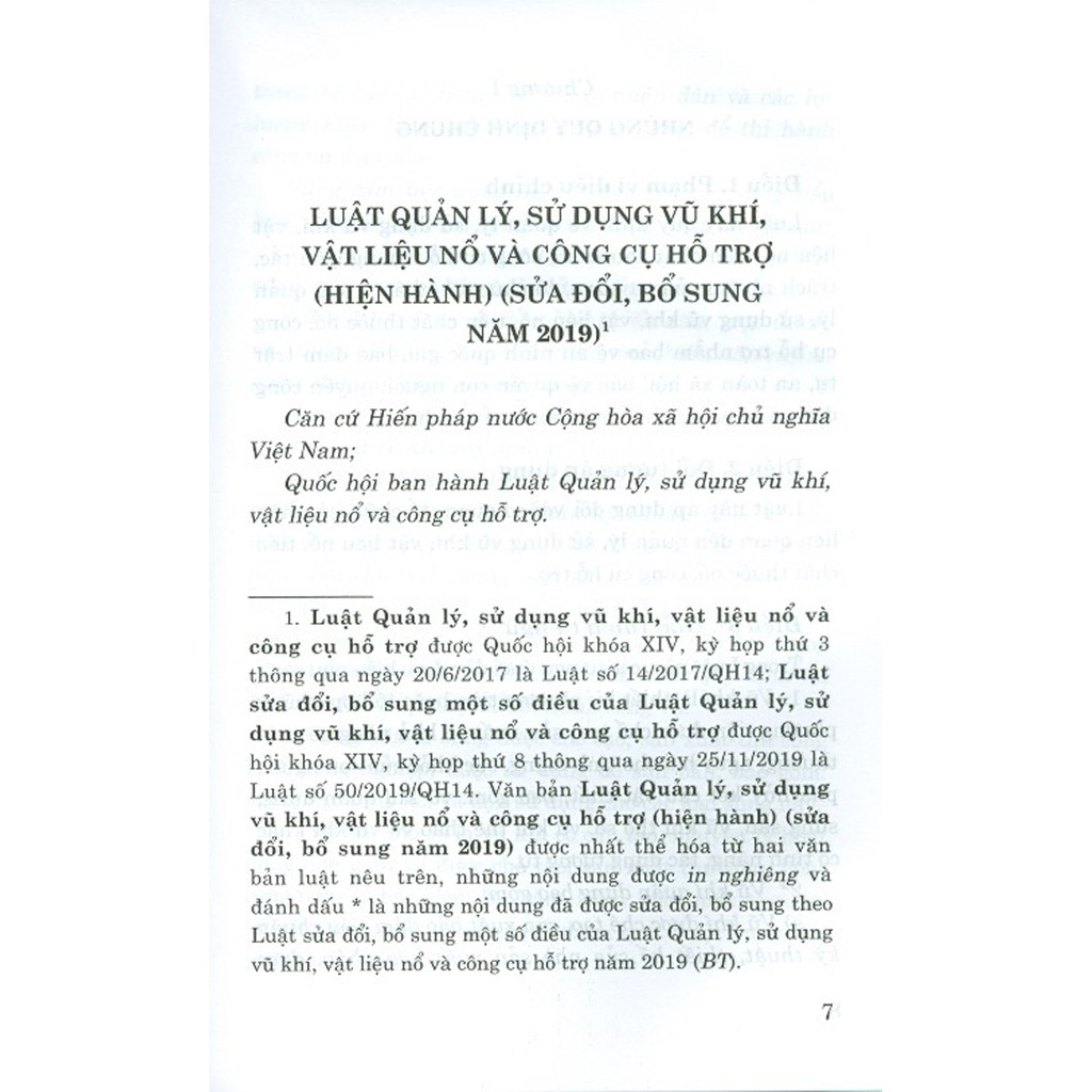 Sách - Luật Quản Lý, Sử Dụng Vũ Khí, Vật Liệu Nổ Và Công Cụ Hỗ Trợ (Hiện Hành) (Sửa Đổi, Bổ Sung Năm 2019) | BigBuy360 - bigbuy360.vn