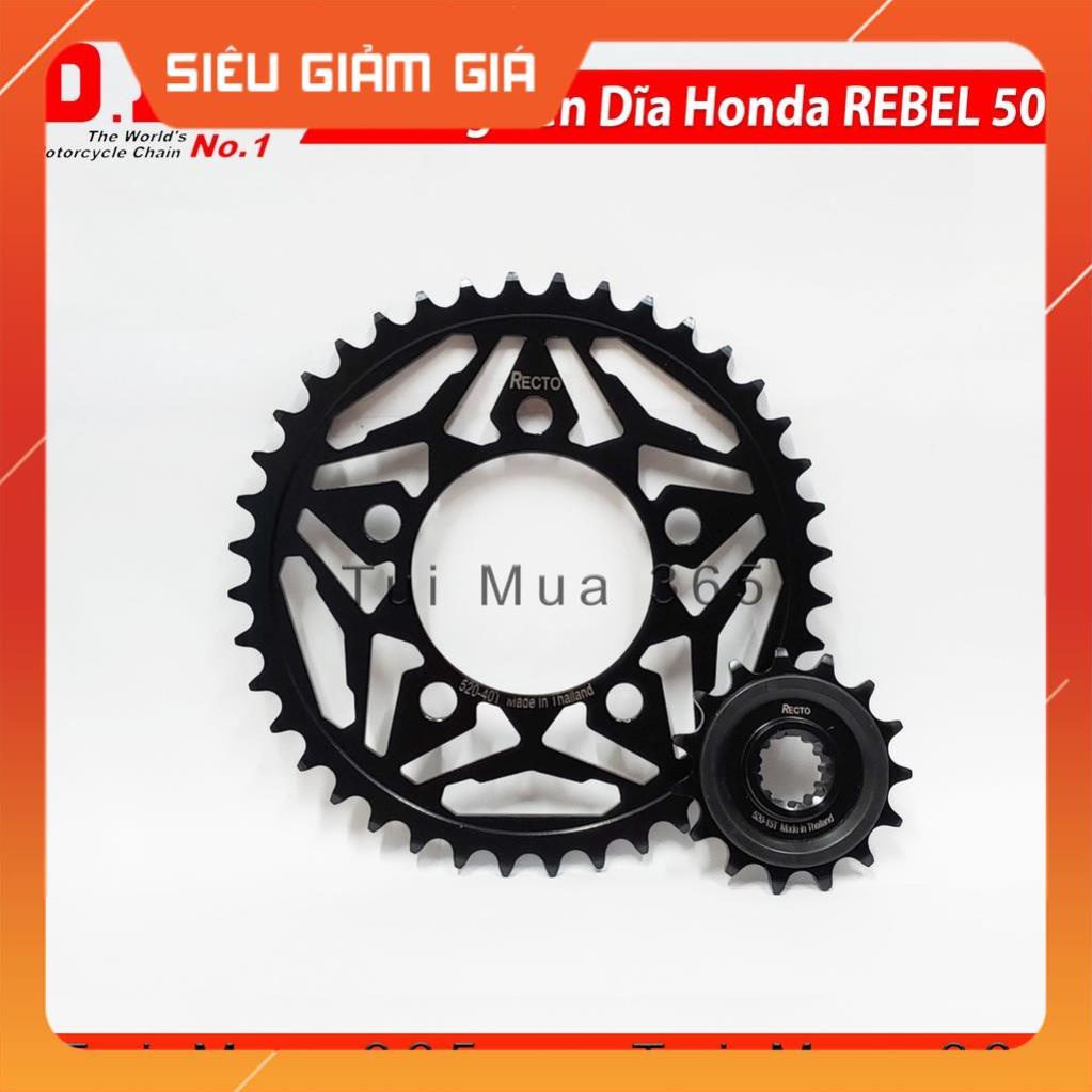NHÔNG SÊN DĨA HONDA REBEL 500 RECTO - SÊN DID 520 O-RING ( 15T x 41T ) chính hãng