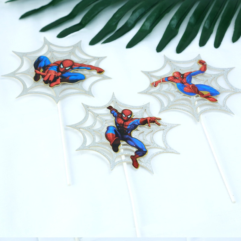 thẻ cắm bánh kem [FREESHIP] sét cắm mạng nhện ánh kim bạc