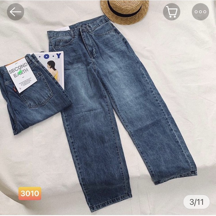 Quần Jeans Nữ Ống Rộng SIMPLE JEANS Cao Cấp NITIQC