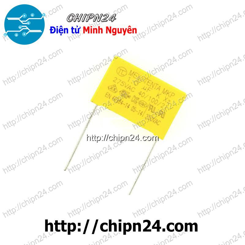 [3 CON] Tụ hộp 105 275VAC 22.5mm (1uF MEX/TENDA MKP K X2 40/100/21)