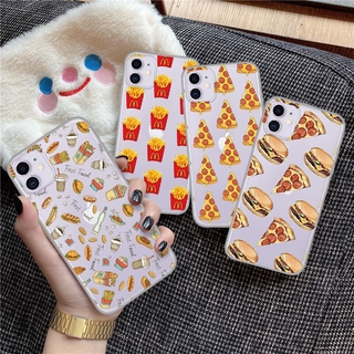 Ốp điện thoại TPU mềm trong suốt in hình miếng pizza cho iPhone XS Max XR X 11 Pro 7 8 6 6S Plus 80S