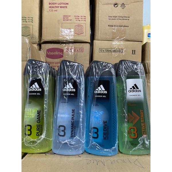 [ Date xa ] Gel Sữa Tắm Gội 3in1 Adidas sạch da kháng khuẩn 400ml Chính Hãng