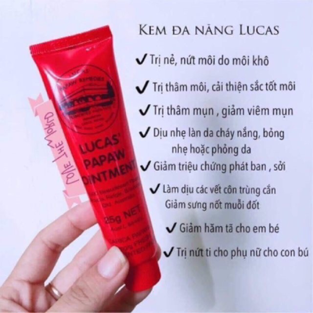 Kem đa năng Lucas Papaw Ointment 25g Úc