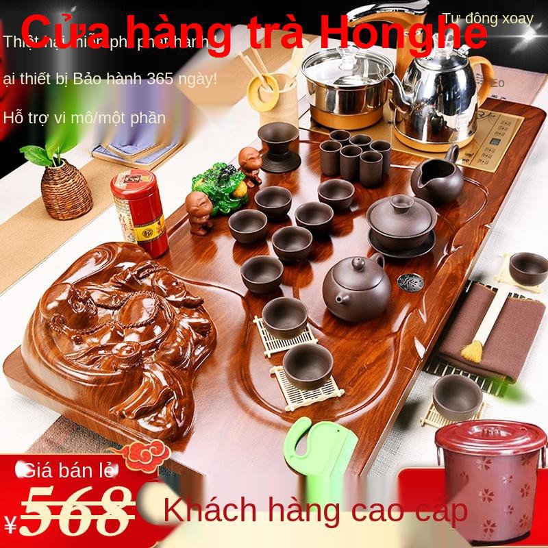 mocboBộ khay trà Di Lặc ba chiều bằng gỗ Cẩm lai bàn nguyên khối gia dụng phụ kiện Lubao Kungfu