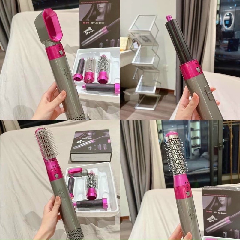 MÁY SẤY DUPE DYSON 1000W 5 món ( uốn duỗi- sấy- tạo kiểu)