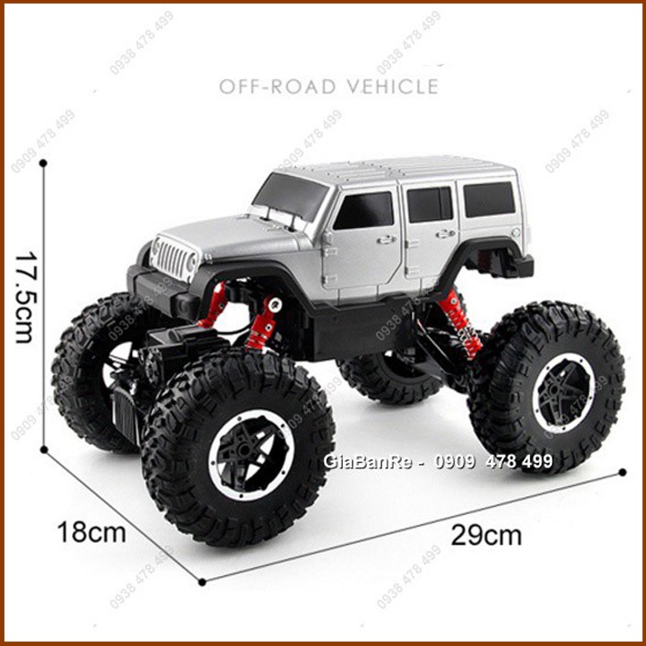 XE ĐIỀU KHIỂN TỪ XA PIN SẠC BÁNH GAI OFFROAD SIZE LÓN JEEP - ĐỎ - 9473.1