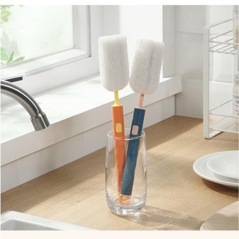 Bàn chải bình sữa bằng bọt biển, Bàn chải cốc có thể tháo rời tay cầm dài ， bàn chải làm sạch cốc bàn chải cách nhiệt, bàn chải cọ rửa Dụng cụ lau kính ， Dụng cụ vệ sinh nhà bếp