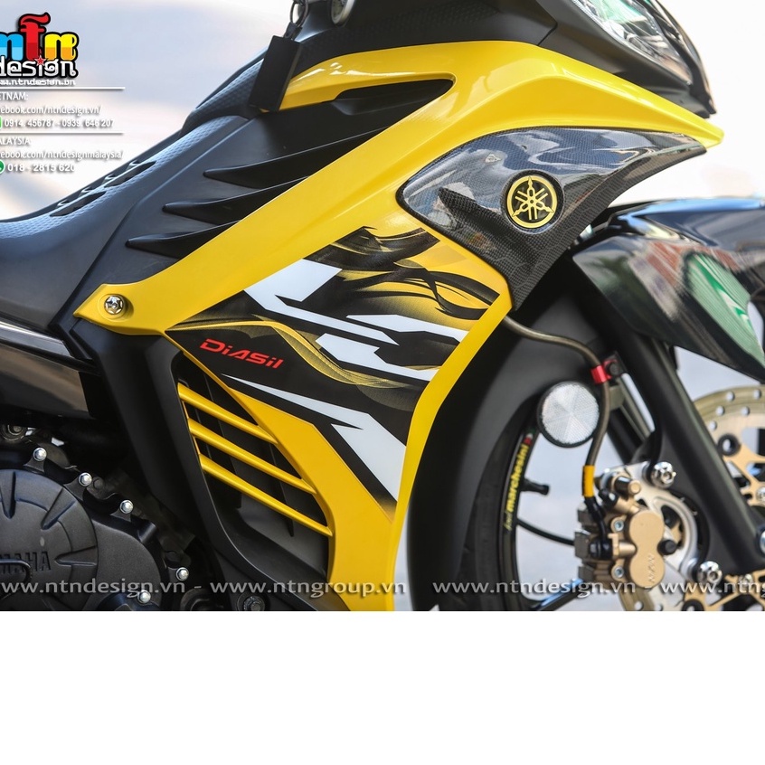 Tem rời Exciter 135 Lc vàng đen trắng Lv7 , tem 3 lớp cao cấp không bay màu
