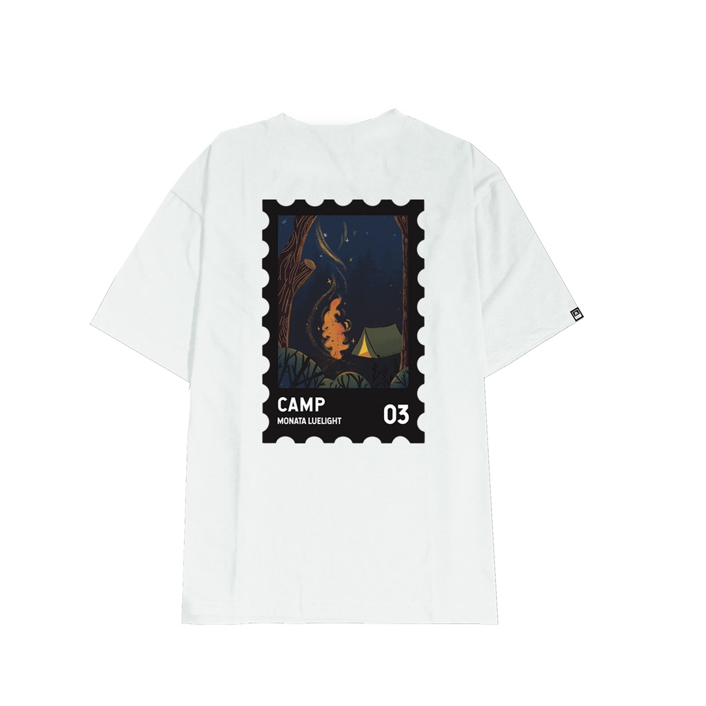 MONATA BLUELIGHT Tee Camp - Áo thun unisex form rộng