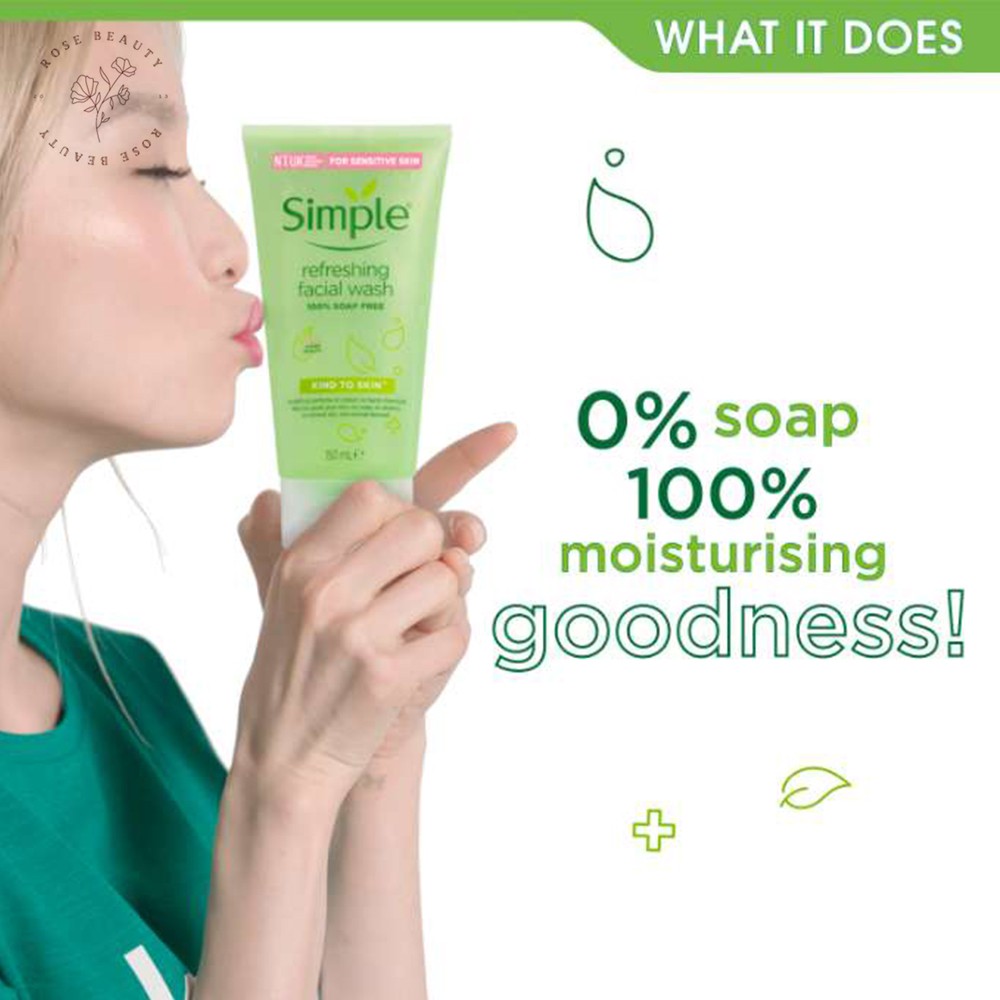 Sữa rửa mặt Simple Kind To Skin Refreshing Facial Wash Gel lành tính 150ml