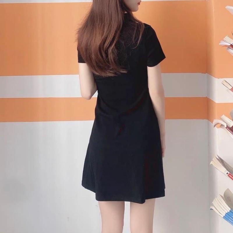Váy Suông Cổ Polo Nữ Trơn Tay Ngắn I'm Basic Girly Chất Liệu Cotton Mềm Mại Thoáng Mát Phong Cách Ulzzang