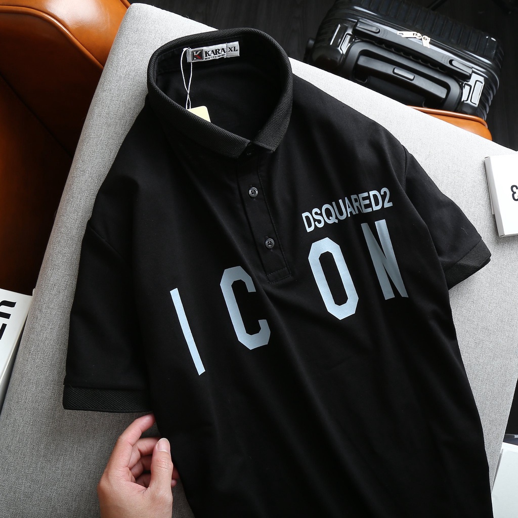 Áo Thun Cặp Đôi Nam Nữ Cổ Bẻ Polo Phong Cách Trẻ Trung 236 Icon DSQUARED2 Chất Liệu Cao Cấp Siêu Thấm Hút Mồ Hôi