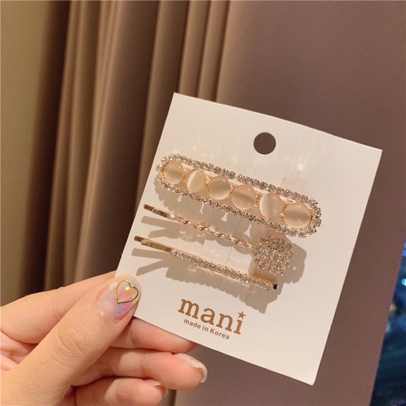 Set kẹp tóc đính đá