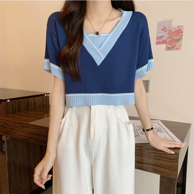 NZN Áo Thun Ngắn Tay Cổ Chữ v Thời Trang Dành Cho Nữ