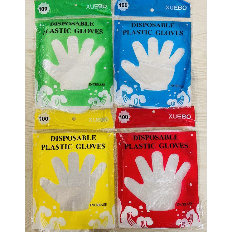 Set 100 Găng Tay Nhựa PE Trong Suốt Dùng Một Lần Thân Thiện Với Môi Trường