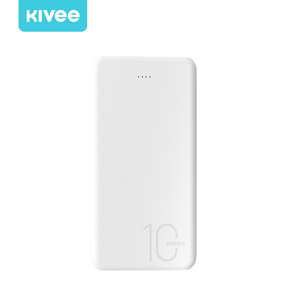 Sạc dự phòng Kivee 10000mAh di động nhỏ siêu bền bảo hành 6 tháng đầu ra USB kép đầu vào kép+màn hình LED