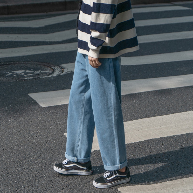 Quần jeans IFNICEFUTURE ống rộng dài thời trang Hàn Quốc cho nam