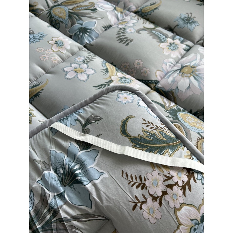 Nệm topper 5cm thiết kế mới nhiều size 1m 1m2 1m4 1m6 1m8 bằng gòn trăng trang trí decor phòng ngủ màu trắng xám