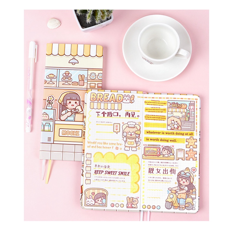 Peach Girl weeks Notebook Weekly Plan Grid Diary memo Memo Pad School Office Stationery Notepad