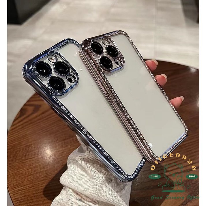 Ốp Điện Thoại Mềm Viền Kim Cương Mạ Điện Mẫu Mới Cho Iphone 14 13 12 11Pro Max