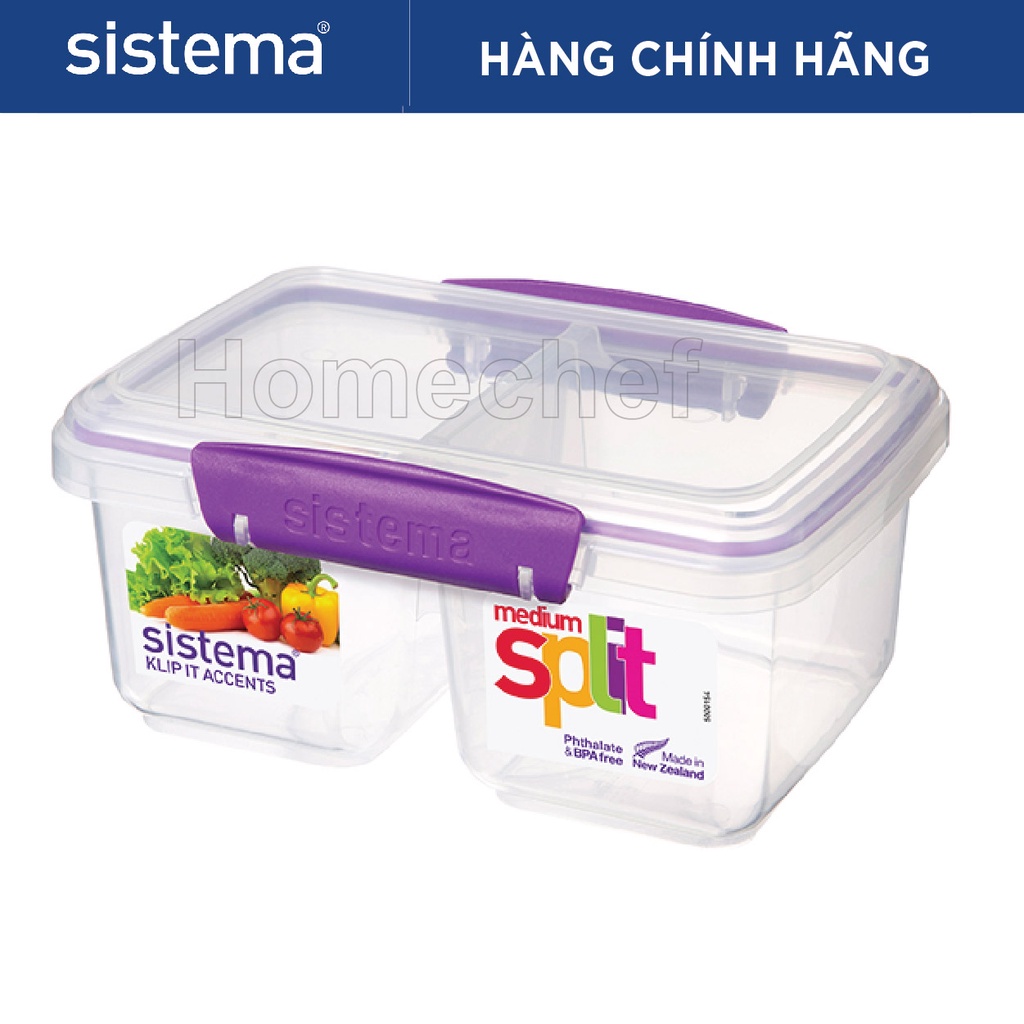 Hộp đựng thực phẩm cao cấp Sistema 850ml, an toàn sức khỏe,không chứa BPA, lò vi sóng, sản xuất tại New Zealand - 61620