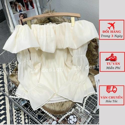 Áo trễ vai voan tơ tay bồng tiểu thư bánh bèo ulzzang Hàn Quốc yolo fashion