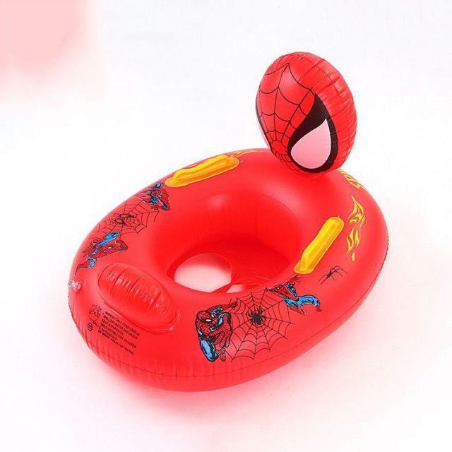 Phao Bơi Xỏ Chân Hình Thú - Phao Bơi Chống Lật Hình Người Nhện Spider Man Có Tay Cầm Nắm An Toàn Cho Bé