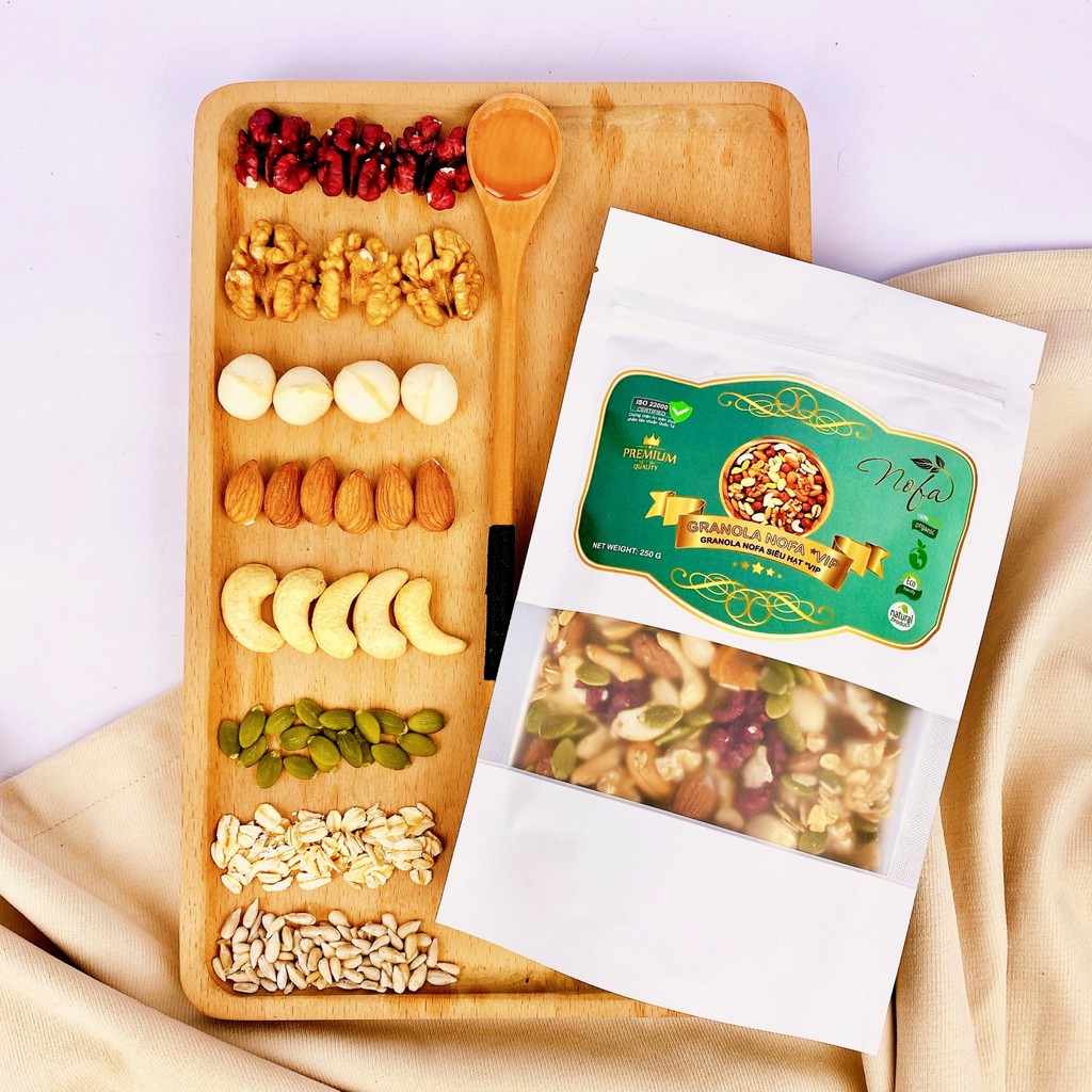 Granola siêu hạt NOFA 500g 90% hạt, nhiều Macca, Óc chó đỏ, Granola Ăn kiêng, Giảm cân | BigBuy360 - bigbuy360.vn