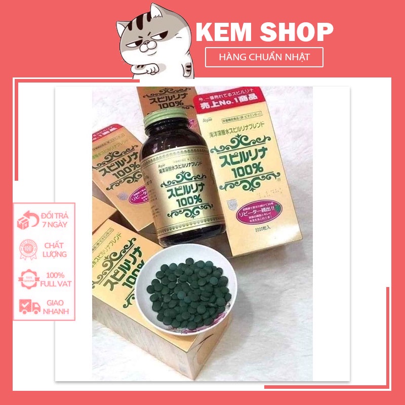 Tảo Xoắn Spirulina Nhật Bản Hộp 2200 Viên
