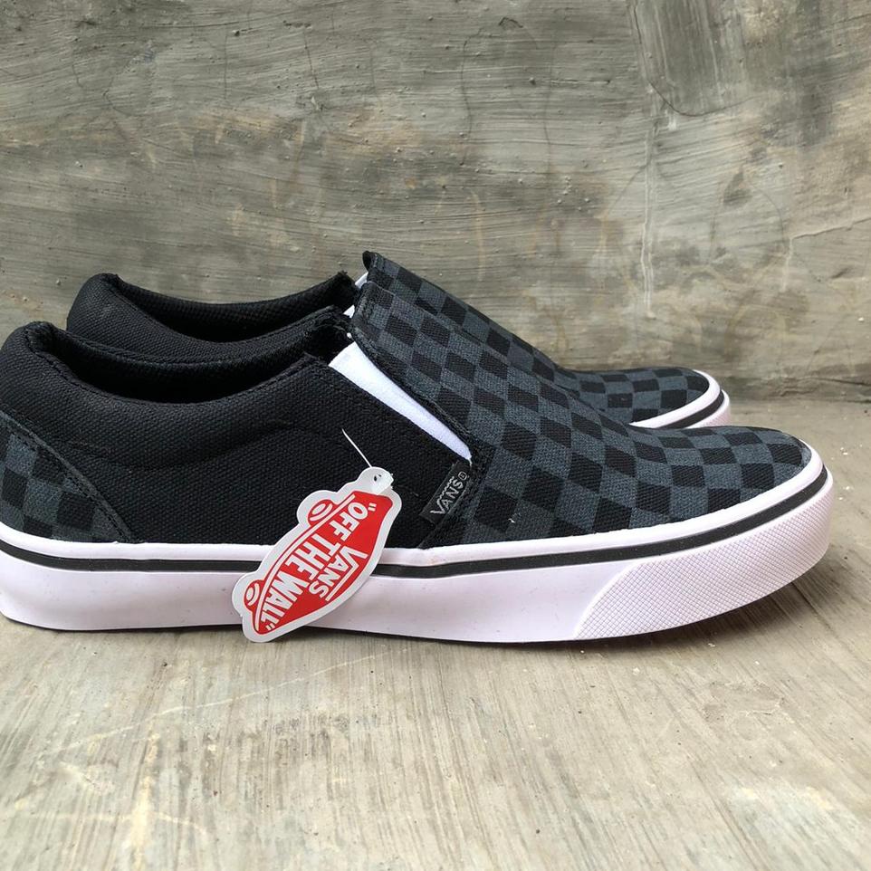 Giày Thể Thao VANS Họa Tiết Kẻ Sọc Màu Đen Cá Tính